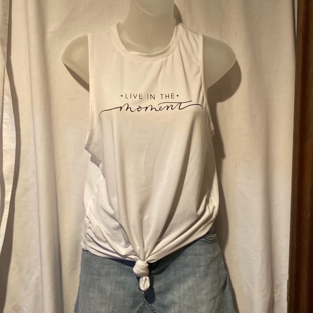 Ladies tank top with tie in front